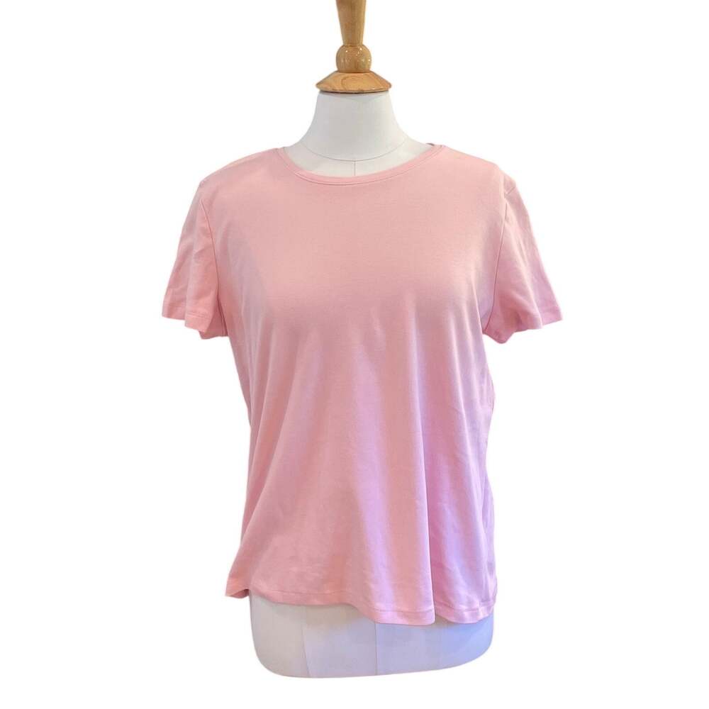 Laura Scott Pink Short Sleeve T-Shirt, 100% Cotton, X-Large Petite